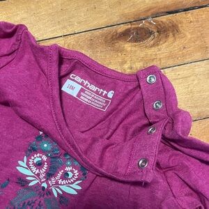 Carhartt Long Sleeve 18 months One Piece with Cat Design